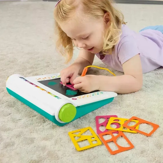 Γραφείο Μαθαίνω & Ζωγραφίζω Fisher-Price Tablet with LCD Screen for Kids image 4