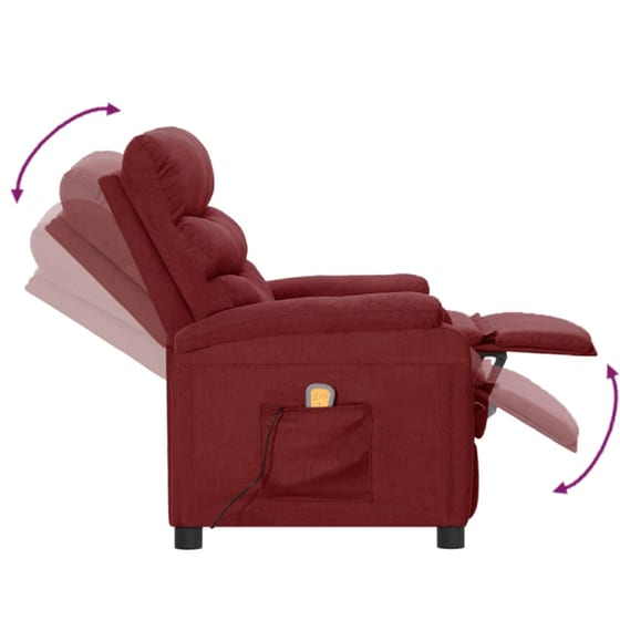 Πολυθρόνα Μασάζ VidaXL από Ύφασμα - Κόκκινη image 6