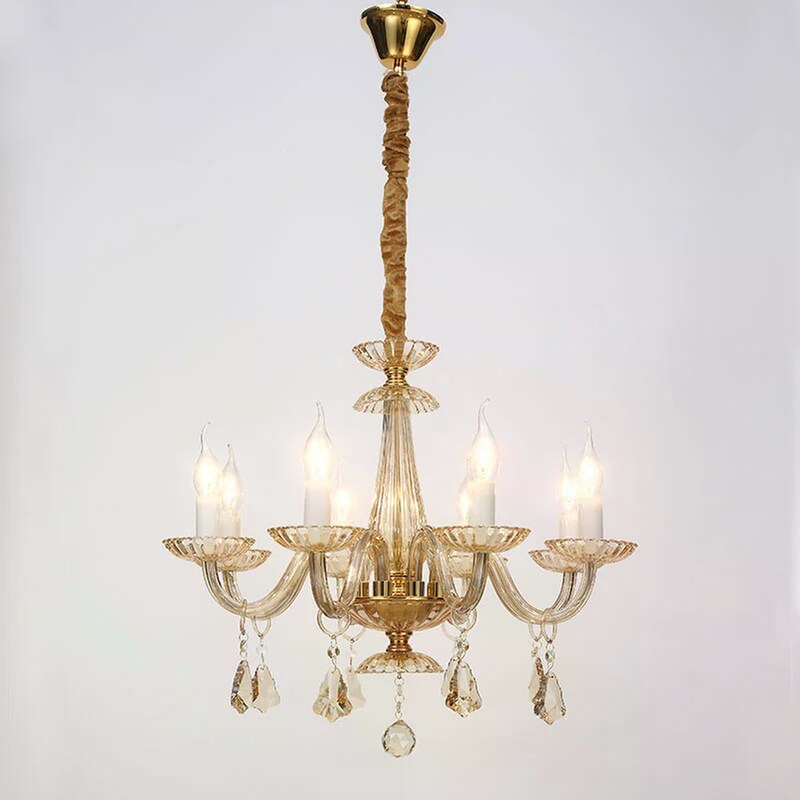 ACA DECOR Πολυέλαιος Οροφής Aca Lompelia Φ59x51 cm - Χρυσός/Μπεζ