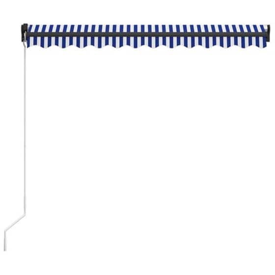 Τέντα Vidaxl Συρόμενη Χειροκίνητη 350x250cm - Λευκό/Μπλε image 4