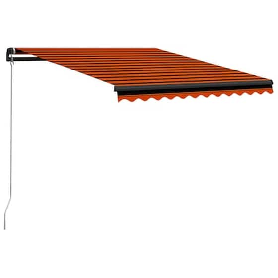 Τέντα Vidaxl Συρόμενη Χειροκίνητη 350x250cm - Πορτοκαλί/Καφέ image 0