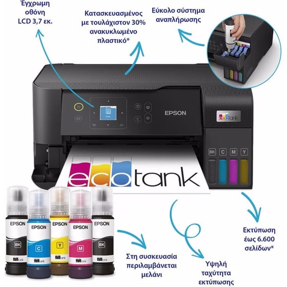 Epson Ecotank L3560 Εγχρωμο Πολυμηχάνημα Inkjet A4 με WiFi (C11CK58403) image 2