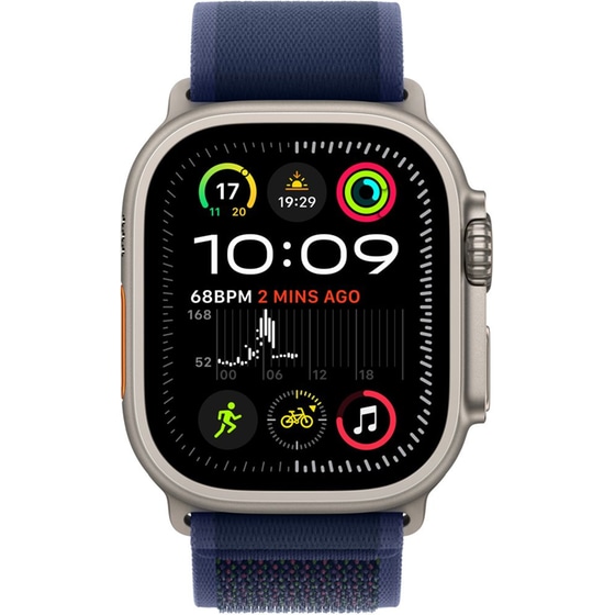 Apple Watch Ultra 2 GPS + Cellular 49mm Natural Titanium Case with Blue Trail Loop - S/M image 2