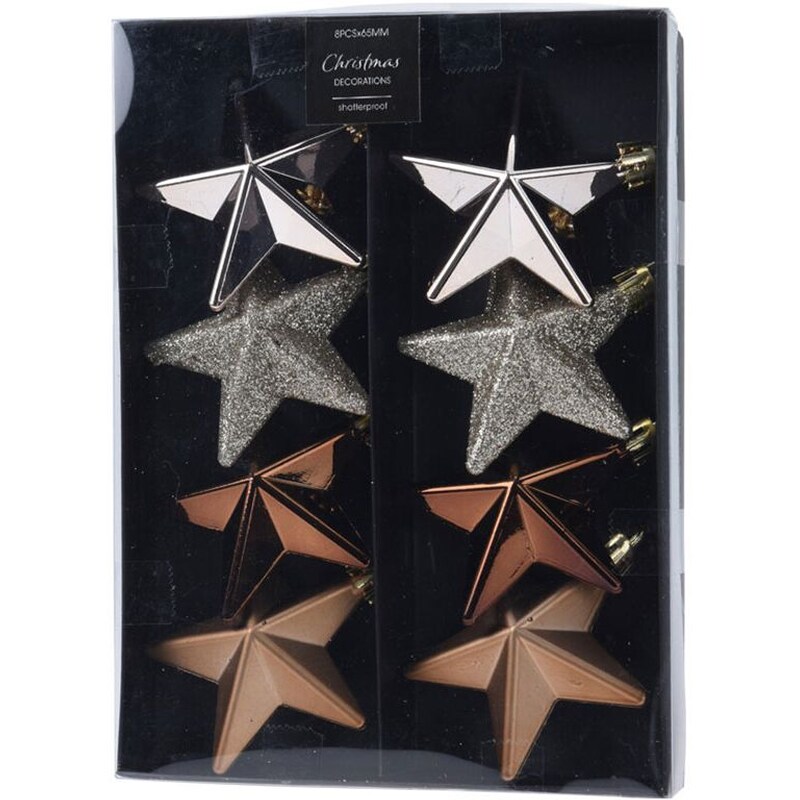 Σετ Χριστουγεννιάτικα Στολίδια Spitishop K-m Amber Can219020 Πλαστικό 8 Τμχ - Αστέρι