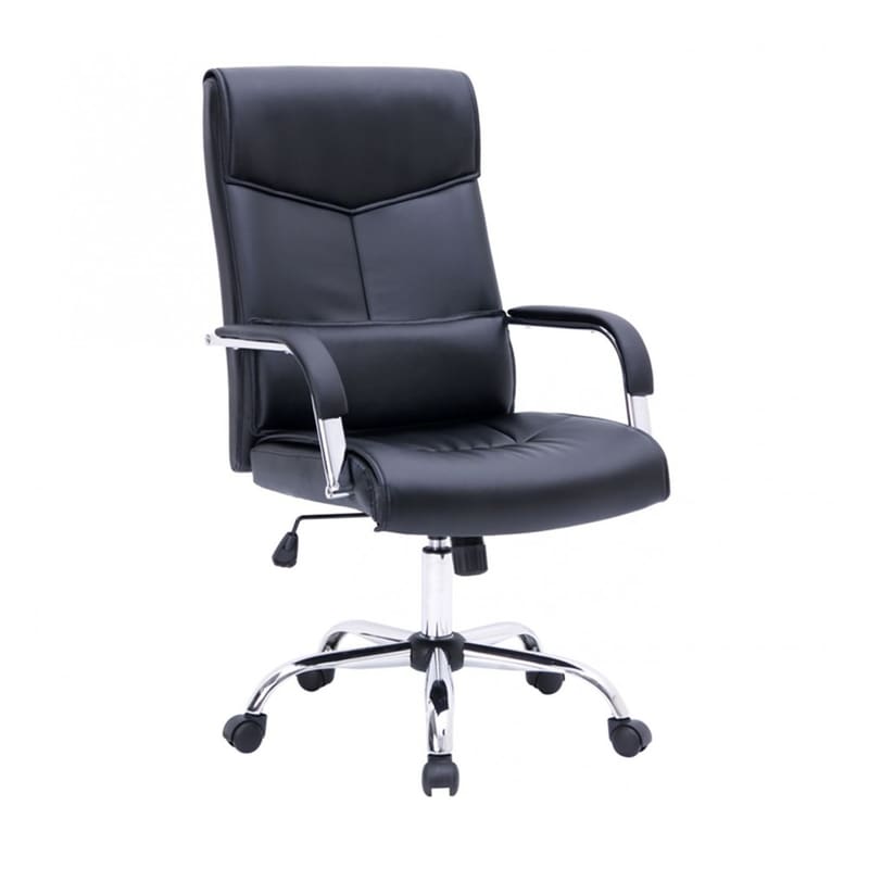 WOODWELL Καρέκλα Γραφείου Woodwell BF5100 από Τεχνητό Δέρμα - Μαύρη
