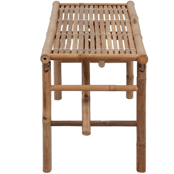 Παγκάκι Κήπου VidaXL με Μαξιλάρι από Μπαμπού 118x38x45 cm - Καφέ/Μπλε image 3