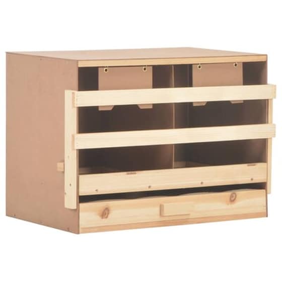 Vidaxl Φωλιά Για Κότες Με 2 Θέσεις 63x40x45 Εκ. Από Μασίφ Ξύλο Πεύκου image 3