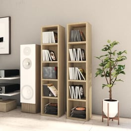 Vidaxl Έπιπλα Για Cd 2 Τεμ. Sonoma Δρυς 21x16x93,5 Εκ. Από Μοριοσανίδα