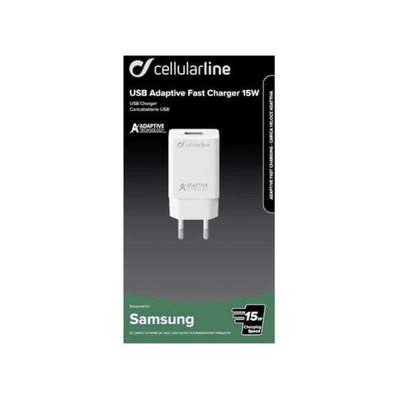Φορτιστής Πρίζας Cellular Line Fast Charger Usb 2.4A 15W - White image 2