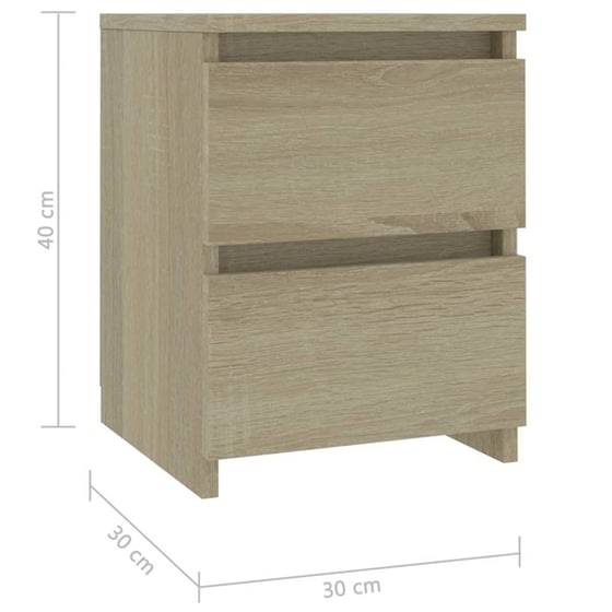 Κομοδίνο Vidaxl Από Μοριοσανίδα 2τμχ 30x30x40 cm - Sonoma Δρύς image 5