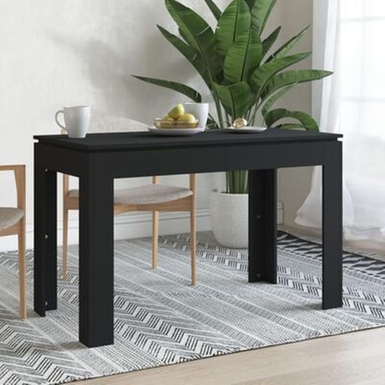 Τραπεζαρία Vidaxl Από Μοριοσανίδα 120x60x76 cm - Μαύρο image 2