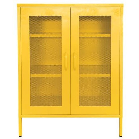 Ντουλάπα Nextdeco Δίφυλλη Μεταλλική 80x35x102 cm - Κίτρινο image 0