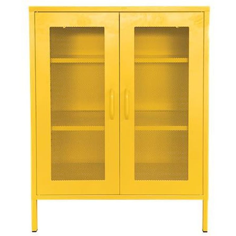 NEXTDECO Ντουλάπα Nextdeco Δίφυλλη Μεταλλική 80x35x102 cm - Κίτρινο