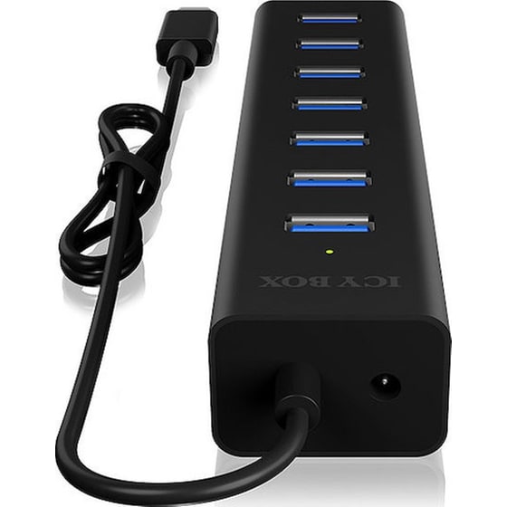 Icy Box USB Hub 7-Port USB 3.0 Gen 1 συμβατό με Type-C - Μαύρο image 3