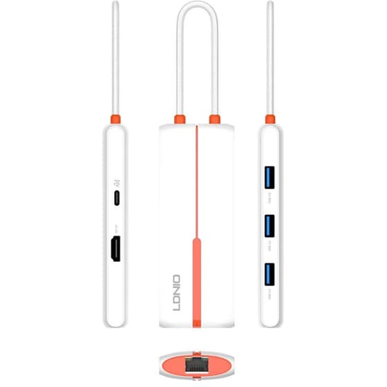 Ldnio Docking Station DS-26H 6 Θυρών με Σύνδεση USB-C, 4K, 100W PD - Λευκό image 2
