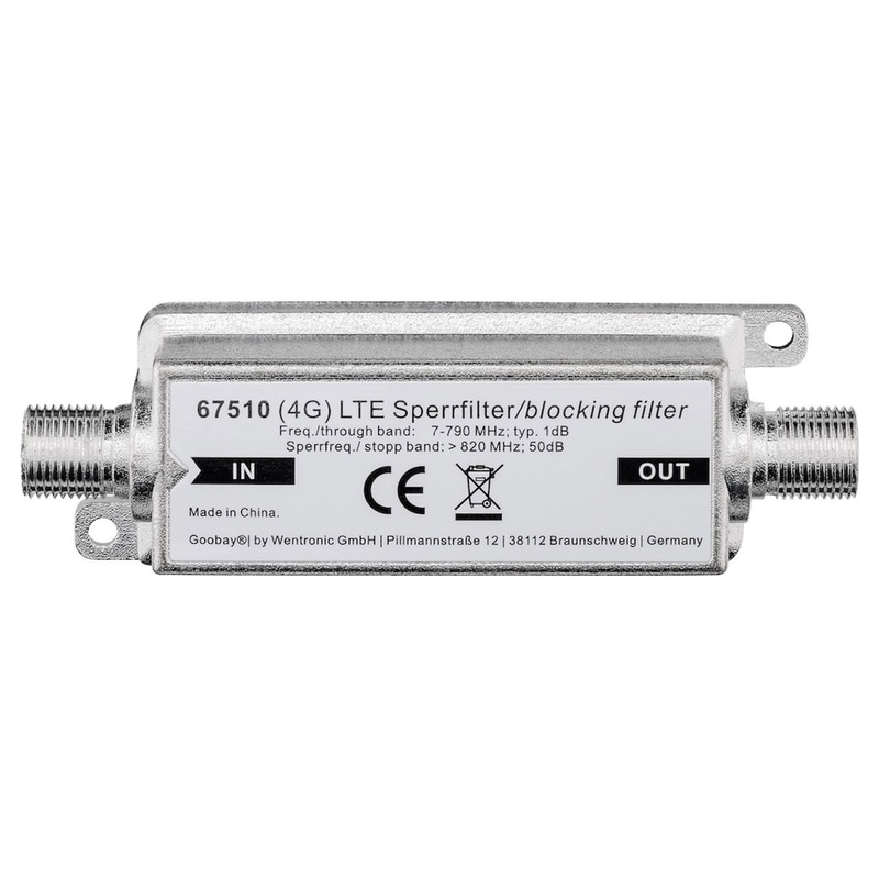GOOBAY Goobay Blocking Φίλτρο Lte/4g 67510, 5-790 Mhz, Ασημί