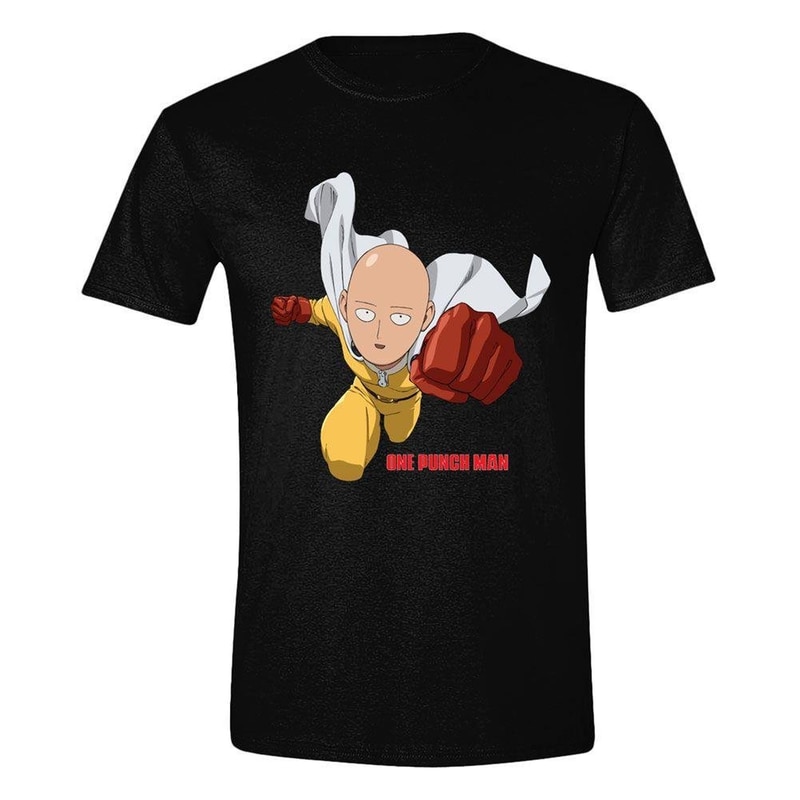 PCMERCH T-shirt Pcmerch One Punch Man Flying - Μαύρο