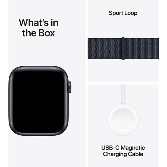 Apple Watch SE GPS + Cellular 44mm Midnight Aluminum Case with Ink Sport Loop image 6