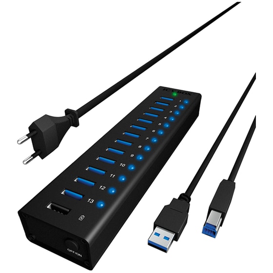 Icy Box IB-AC6113 USB Hub 14-Port USB 3.0 συμβατό με USB-A image 3