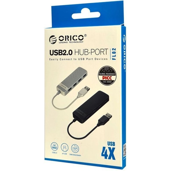 Orico FL02 USB Hub 2.0 με 4 θύρες - Μαύρο image 2