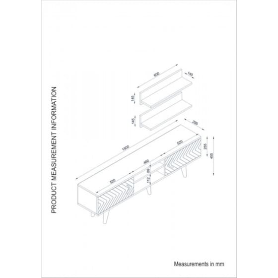 Έπιπλο Τηλεόρασης 24Mall Legate από Μοριοσανίδα 150x29.5x45.5 cm - Καφέ image 5