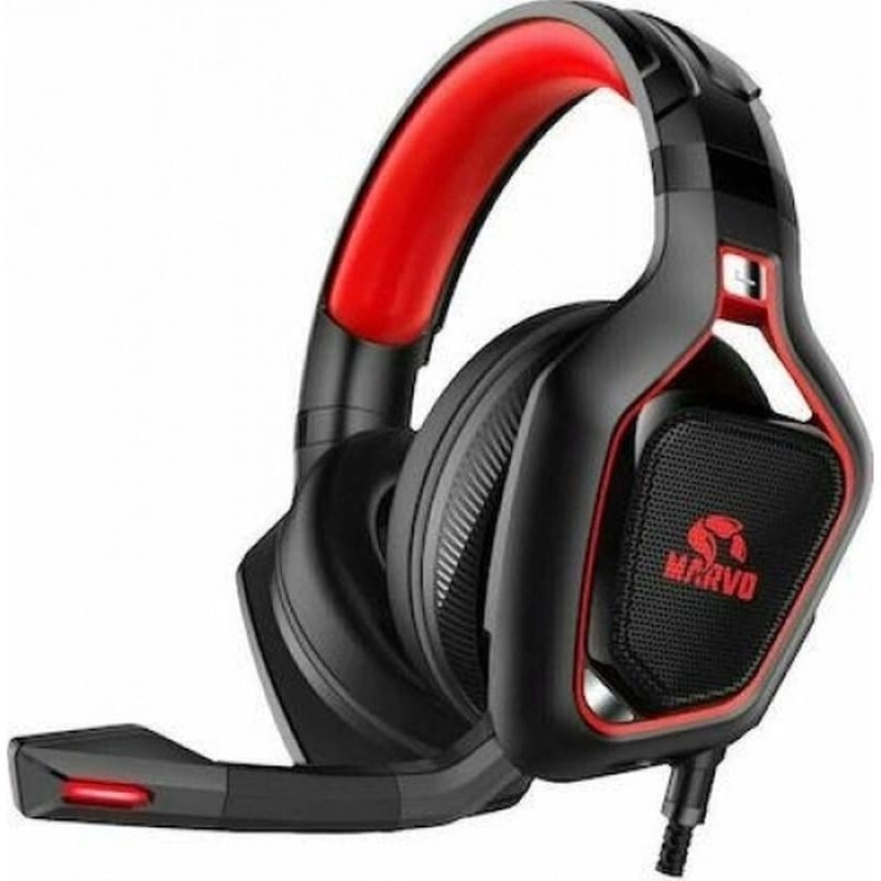 MARVO Marvo HG8960 Gaming Ενσύρματα Ακουστικά 3.5mm/USB με LED Φωτισμό - Μαύρα/Κόκκινα