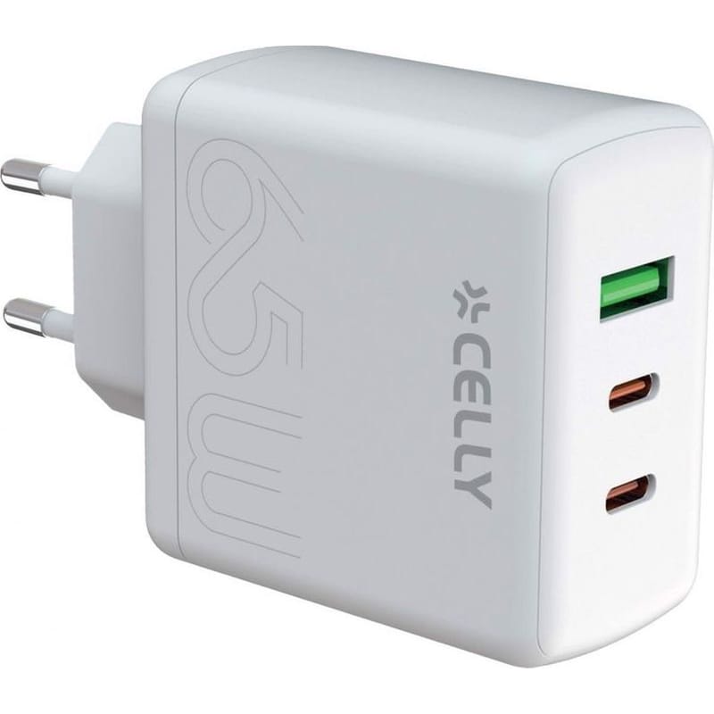 CELLY Celly Φορτιστής Τοίχου 65W Gan Evo - Λευκό