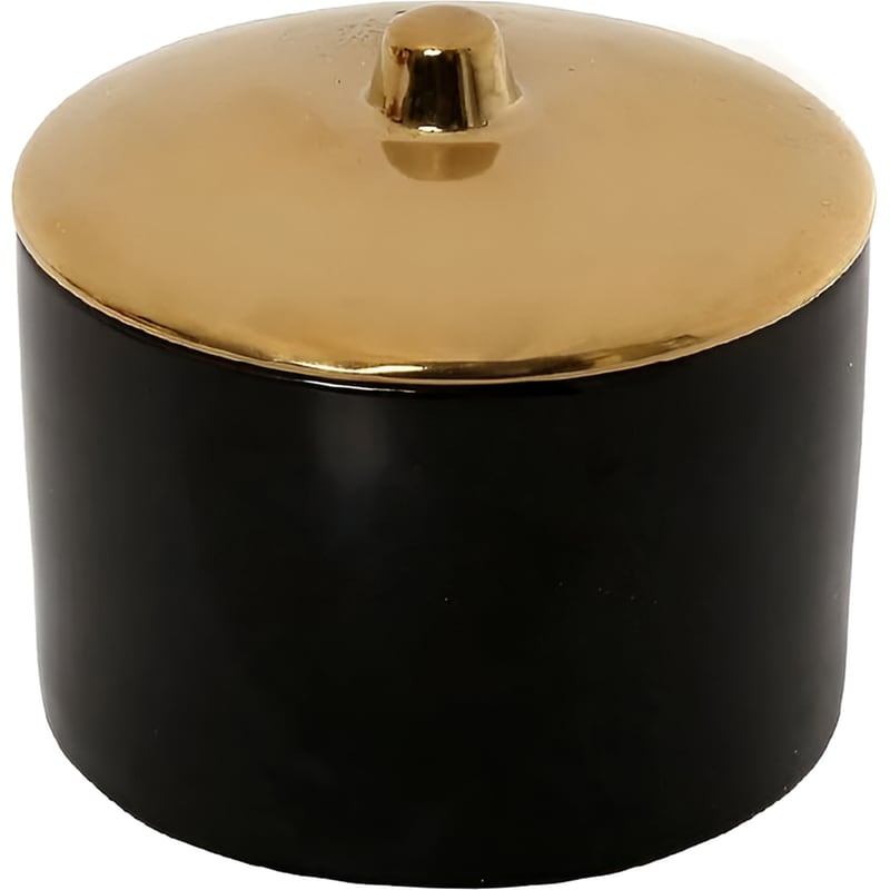 Διακοσμητικό Δοχείο Espiel Κεραμικό 10x9cm - Χρυσό/Μαύρο