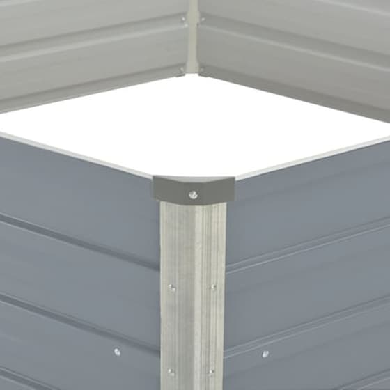 Vidaxl Ζαρντινιέρα Ψηλή Γκρι 129 X 129 X 46 Εκ. Γαλβανισμένος Χάλυβας image 4