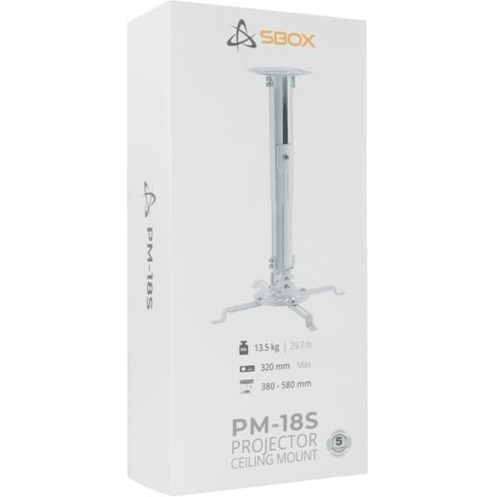 Βάση Projector Οροφής SBOX PM-18S 360° Rotation - Λευκό image 3
