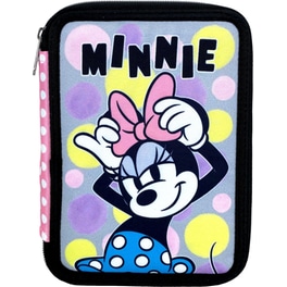 Κασετίνα Παραλληλόγραμμη Γεμάτη Minnie Bow Διπλή