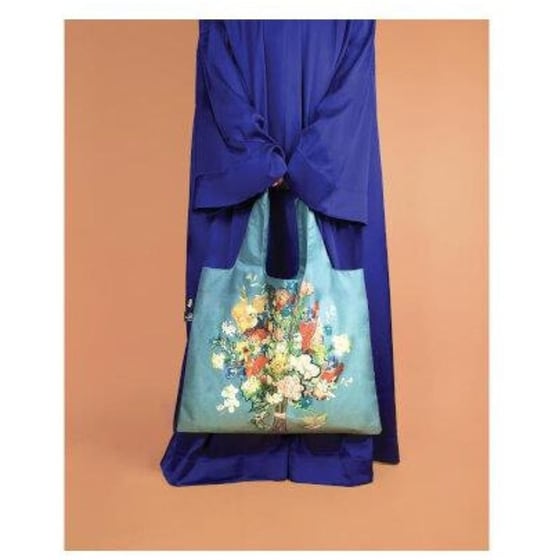 Τσάντα&nbsp;Αναδιπλούμενη Loqi Van&nbsp;Gogh&nbsp;Bouquet&nbsp;Blue&nbsp;Canvas image 2