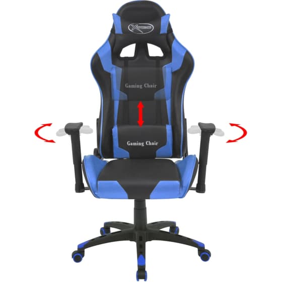 Gaming Καρέκλα VidaXL Racing από Τεχνητό Δέρμα - Μαύρη/Μπλε image 2