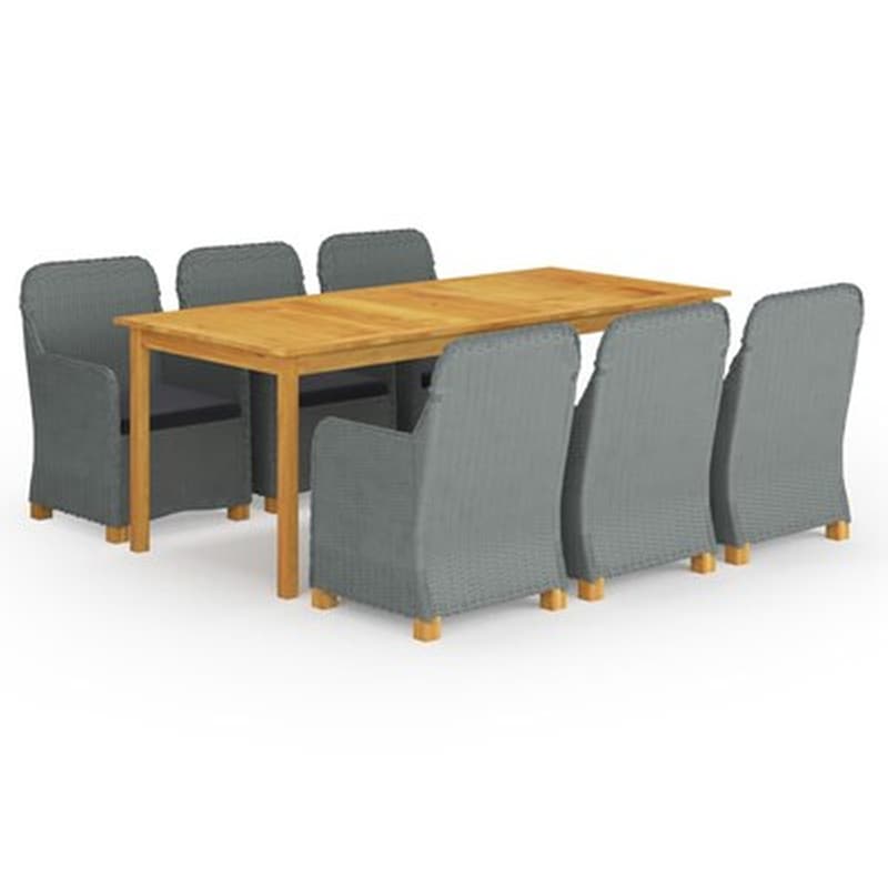 Vidaxl Σετ Τραπεζαρίας Κήπου 9 Τεμαχίων Ανοιχτό Γκρι