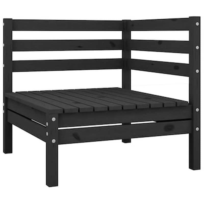 Καναπές Κήπου VidaXL Γωνιακός από Μασίφ Ξύλο Πεύκου 63,5x63,5x62,5 cm - Μαύρο