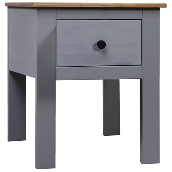 Κομοδίνο Vidaxl Από Μασίφ Ξύλο Πεύκου 46x40x57 cm - Γκρι Φυσικό image 0