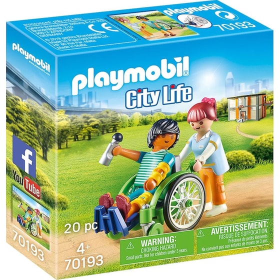 PLAYMOBIL® City Life Ασθενής με Καροτσάκι (70193) image 0