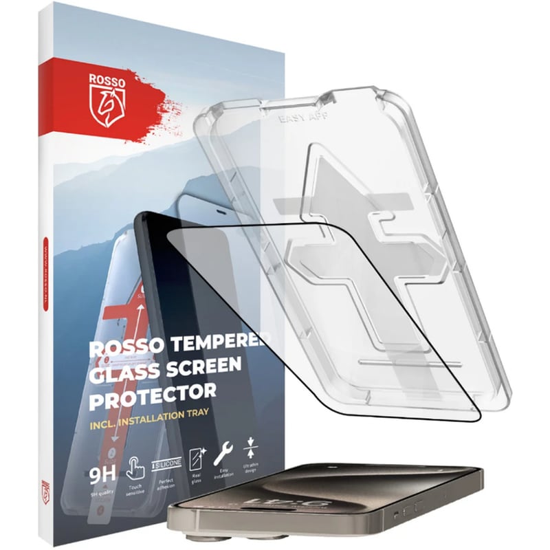 Προστατευτικό οθόνης Apple iPhone 15 Pro – Rosso FullFace Tempered Glass 9H