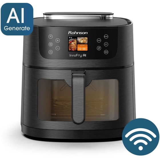 ROHNSON R-2884 με Αποσπώμενο Κάδο 1800 W 8 L Μαύρο Φριτέζα Αέρος image 0