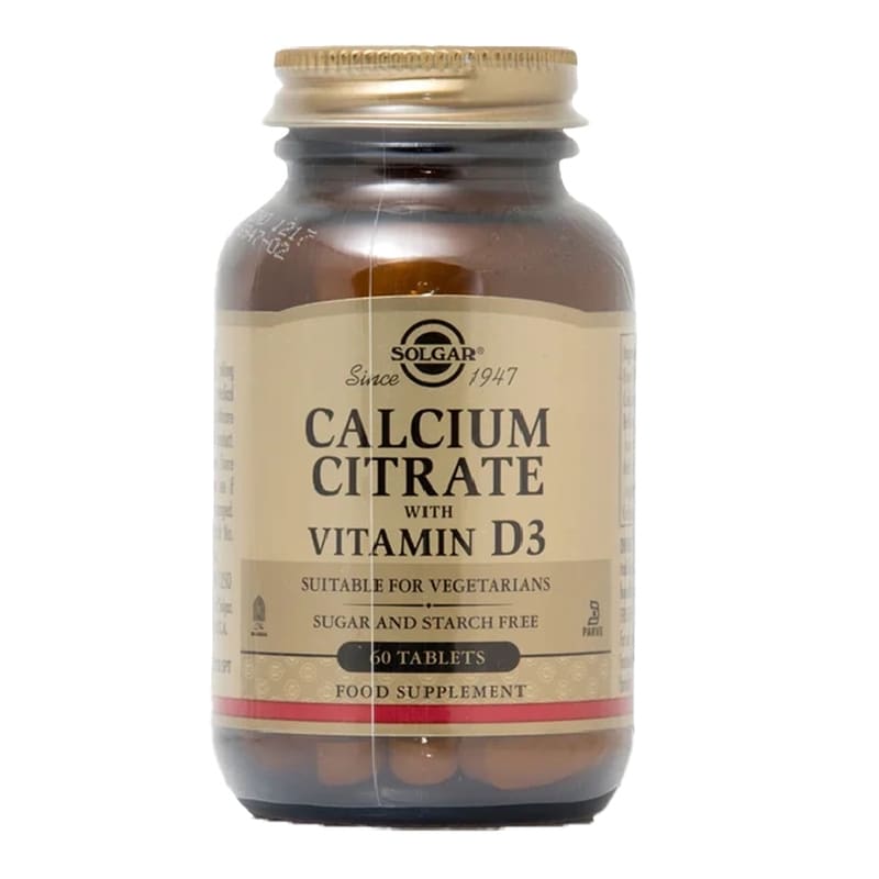 Μέταλλα Solgar Calcium Citrate With Vitamin D3 - 60 ταμπλέτες