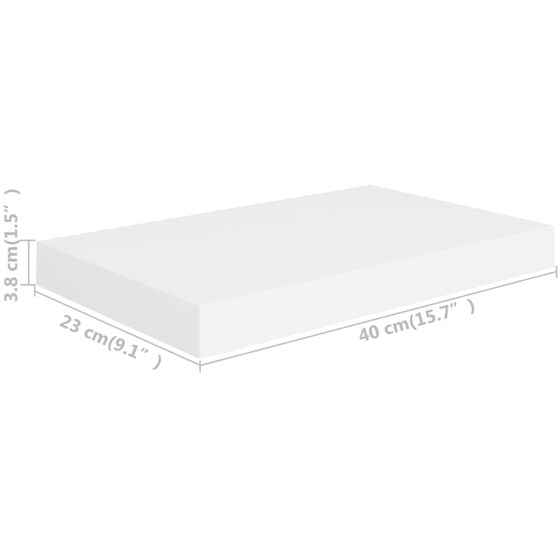Ράφι Τοίχου VidaXL από MDF 40x23x3.8 cm - Λευκό image 6