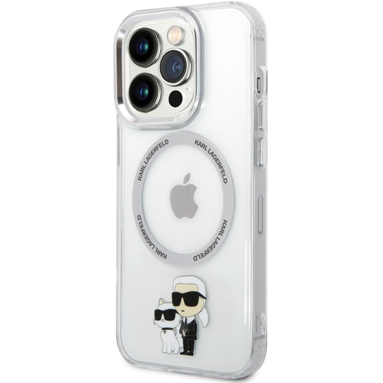 Karl Lagerfeld Iml Nft Back Cover Hard Case Karl  Amp; Choupette Διάφανη Θήκη Προστασίας Με Ενσωματωμένο Δαχτυλίδι Magsafe – Iphone 14 Pro Max (clear/grey) image 5