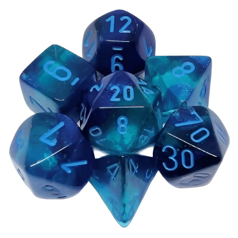 CHESSEX Σετ Ζάρια - 7 Dice Set Gemini Polyhedral Blue With Light Blue