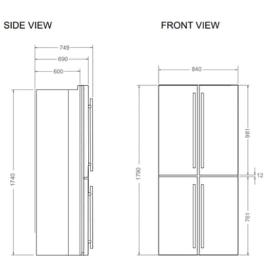 BERTAZZONI RCD84F4FXNC PROFESSIONAL SERIES Total No Frost 487 Lt Inox Ψυγείο Ντουλάπα image 5