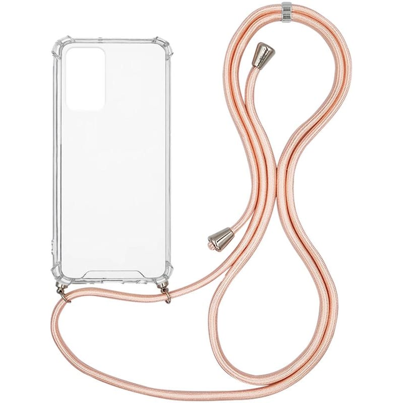 Θήκη Xiaomi Poco M4 Pro 5G/Redmi Note 11s 5G - Sonique Armor Με Κορδόνι Ροζ Χρυσό Σατινέ - Clear