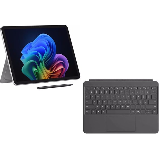 Bundle Microsoft Surface Pro Copilot+ PC 12" PixelSense (Snapdragon X Plus/16 GB/256 GB UFS/Qualcomm Adreno/Windows 11 Home) Platinum Laptop + Microsoft Surface Pro 12" Keyboard - Μαύρο image 0