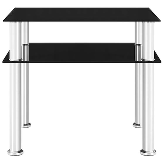 Τραπεζάκι Σαλονιού VidaXL από Ψημένο Γυαλί 45x50x45cm - Μαύρο image 2