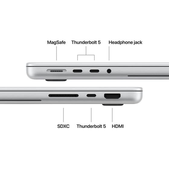 Apple Macbook Pro with PROLED XDR Touch 14" M5 Pro Chip (Apple M5 Pro 18 Cores/ 48GB/ 1TB SSD/20 Cores GPU/macOS) Silver image 6