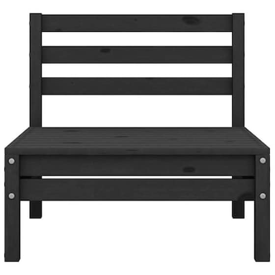 Vidaxl Καναπέδες Κήπου Μεσαίοι 4 Τεμ. Μαύροι Από Μασίφ Ξύλο Πεύκου image 3