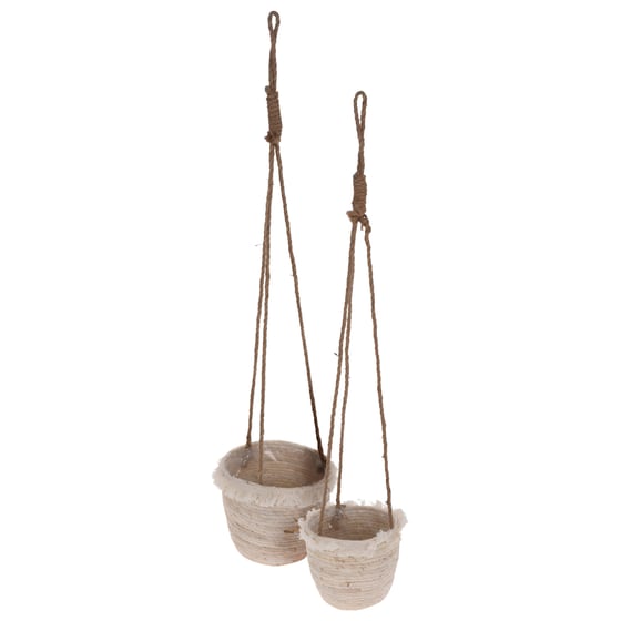Σετ Κασπώ Κρεμαστά Spitishop K-M KR2002260 2 τμχ Ψάθινα - Μπεζ image 0